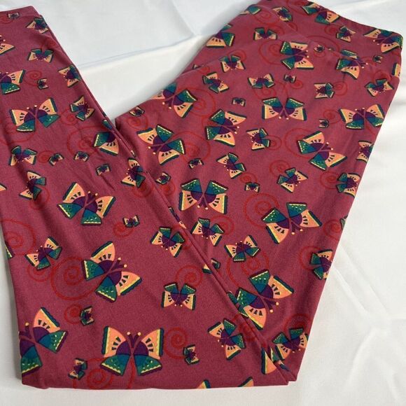 LulaRoe Leggings Tall & Curvy Monarch Butterfly Festival Colorful 0706 - Picture 3 of 6